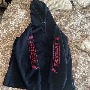 Supreme rose sleeve hoodie sweatshirt